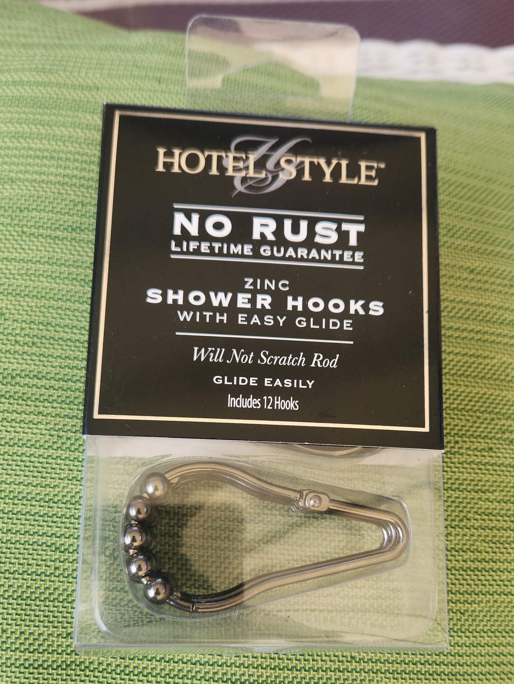 Hotel Style No Rust Zinc Shower Hooks - Silver (12 Pack)